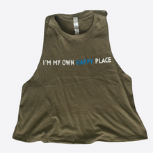 Load image into Gallery viewer, Happy place cropped tank - Heather Olive
